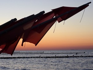 Sonnenuntergang am Strand.